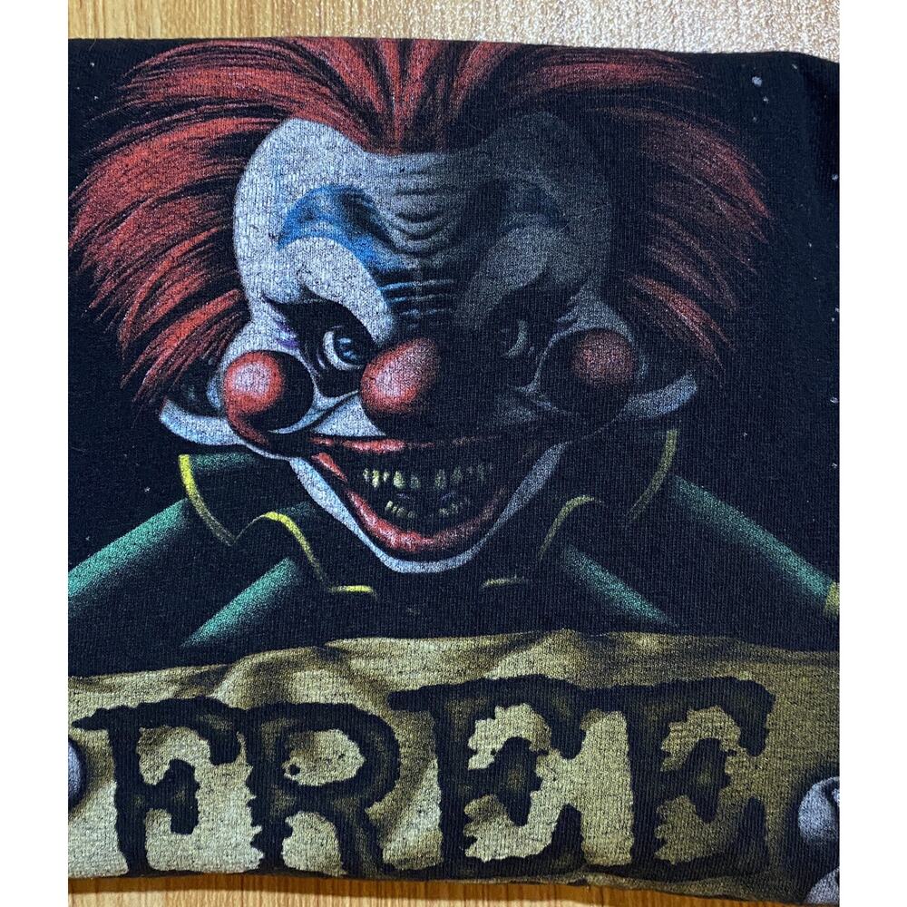 Indie Killer Klowns Free Hugs Vintage Y2K T-Shirt Mens Grunge XXL w/Flaws